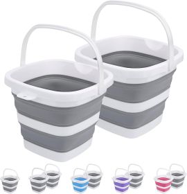 2 Pack Collapsible Buckets 5L 1.3Gallon Small Cleaning Bucket for Household Portable Plastic Bucket Outdoor Car Washing Tub Foldable Camping Beach San