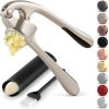 Kitchen Premium Garlic Press Set - Rust Proof Professional Garlic Mincer Tool - Easy-Squeeze, Easy-Clean with Soft