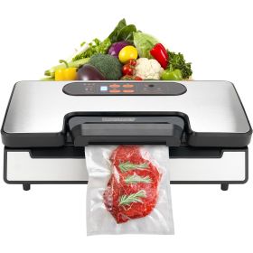 Vacuum Sealer Machine, 90Kpa 130W Powerful Dual Pump and Dual Sealing, Dry and Moist Food Storage