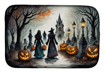 Vampires Spooky Halloween Dish Drying Mat Absorbent Dish Drying Mat Pad for Kitchen Counter Dish Drainer Mat for Countertop, 14 x 21", Multicolor