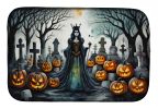 Evil Queen Spooky Halloween Dish Drying Mat Absorbent Dish Drying Mat Pad for Kitchen Counter Dish Drainer Mat for Countertop, 14 x 21", Multicolor