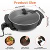 6L Electric Hot Pot with Divider 1100W Dual-Flavor Pot Shabu Shabu Pot Non-Stick with 5-Temp Control for Shabu Shabu Fondue Perfect for Family Gatheri