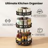 3-Tier Rotating Spice Rack Organizer â€“ Carbon Steel 360Â° Metal Turntable, Multifunctional Kitchen Seasoning & Condiment Storage Rack